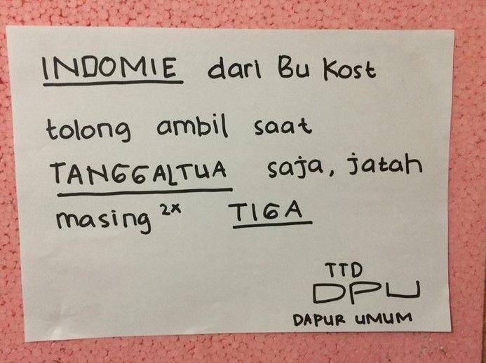 tulisan di dapur kos-kosan (twitter.com/txtdarikosan)