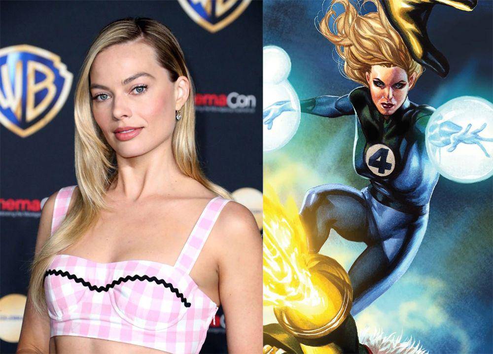 Margot Robbie saat menghadiri acara CinemaCon, karakter Susan Storm (Dok. Warner Bros | Dok. Marvel)