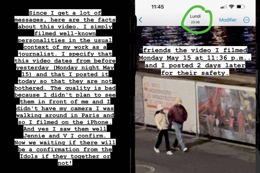 klarifikasi paparazi V dan Jennie tentang video di Paris (instagram.com/taoualit__amar)