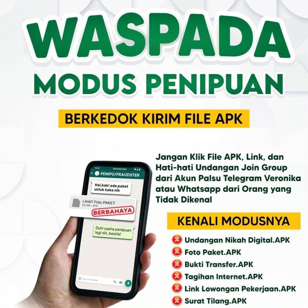 ilustrasi penipuan di WhatApps (instagram.com/aiskauniversity)