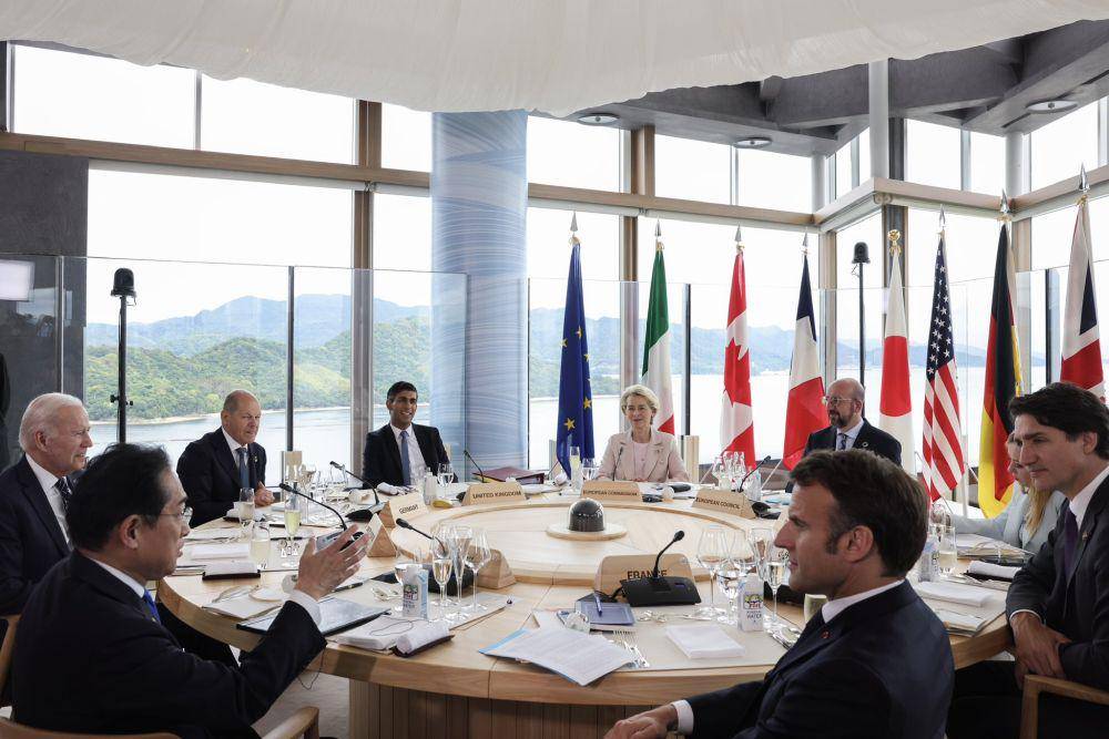 Pertemuan pemimpin negara-negara G7 di Hiroshima, Jepang. (twitter.com/RishiSunak)