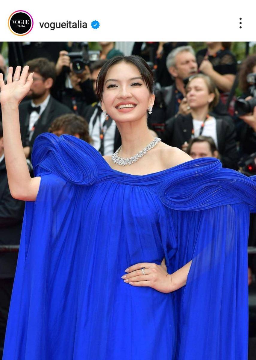 Raline Shah di Cannes 2023 (instagram.com/vogueitalia)