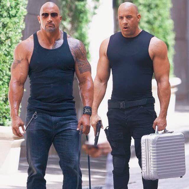 Dwayne Johnson dan Vin Diesel (dok. Universal Pictures/The Fate of the Furious)