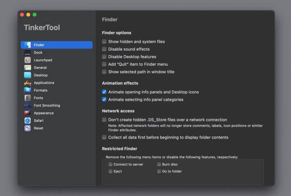 TinkerTool (dok. TinkerTool)