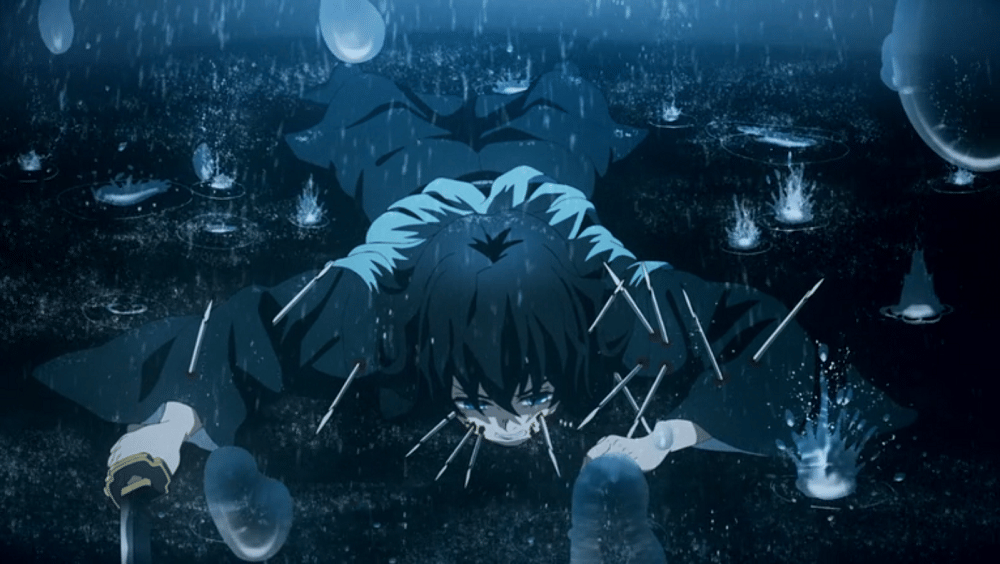 Muichiro terbebas dari penjara air Gyokko (dok. Ufotable/ Kimetsu no Yaiba Swordsmith Village Arc)