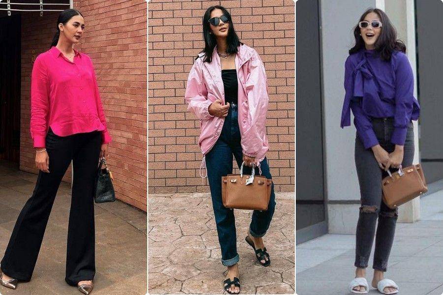 Padu padan hand bag dan long pants Paula Verhoeven (instagram.com/paula_verhoeven)
