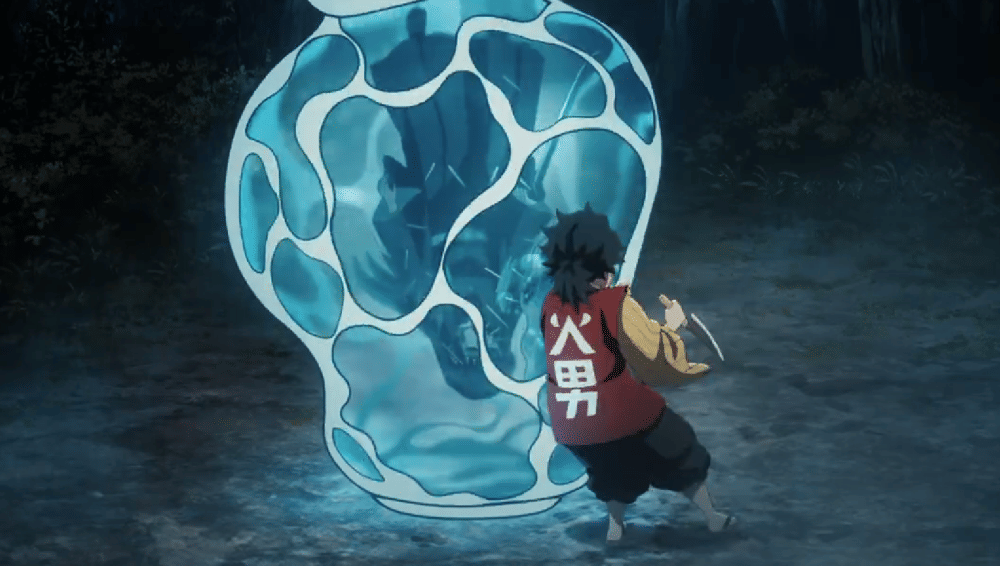 Kotetsu berusaha menolong Muichiro (dok. Ufotable/ Kimetsu no Yaiba Swordsmith Village Arc)