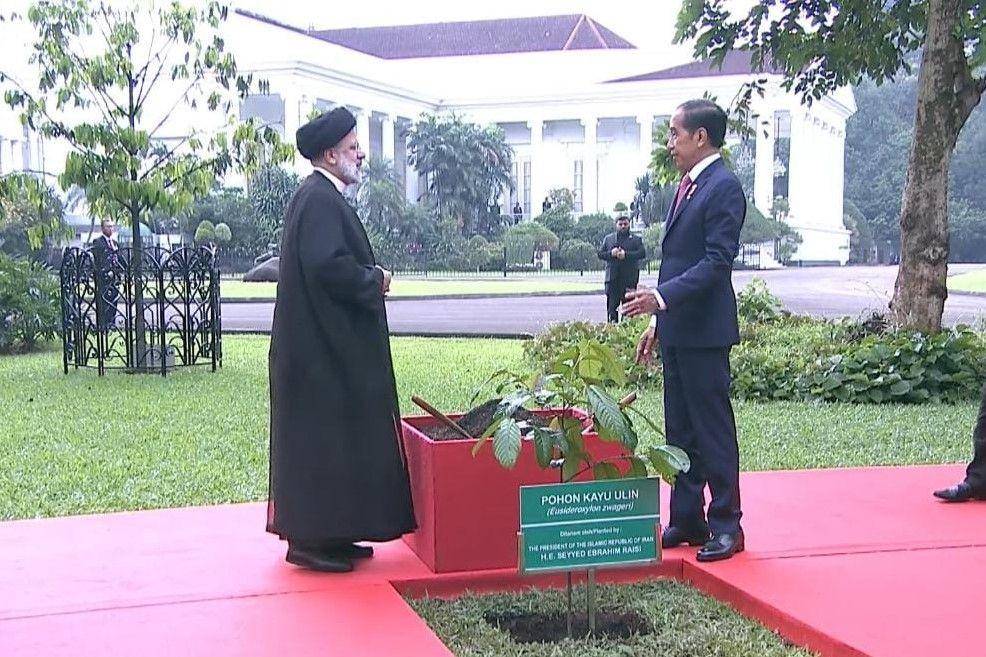 Presiden Jokowi menerima kunjungan kenegaraan Presiden Iran, Seyyed Ebrahim Raisi di Istana Kepresidenan Bogor, Selasa (23/5/2023). (youtube.com/Sekretariat Presiden)