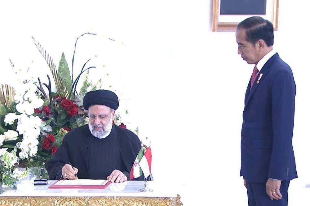 Presiden Jokowi menerima kunjungan kenegaraan Presiden Iran, Seyyed Ebrahim Raisi di Istana Kepresidenan Bogor, Selasa (23/5/2023). (youtube.com/Sekretariat Presiden)