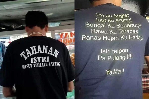 8 Potret Tulisan Kaus Suami Takut Istri Ini Kocak, Ninuninu!