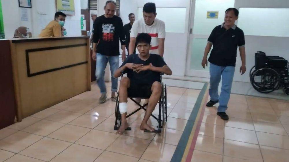 Muhammad Asmil (29), warga Sukarame Bandar Lampung ditembak Tim Buser Polsek Tanjung Senang Bandar Lampung, Rabu (24/05/2023). (Dok. Polsek Tanjung Senang).