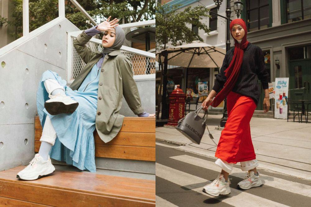 8 Inspirasi OOTD Hijab ala Poppy Bunga yang Cocok Buat Hangout
