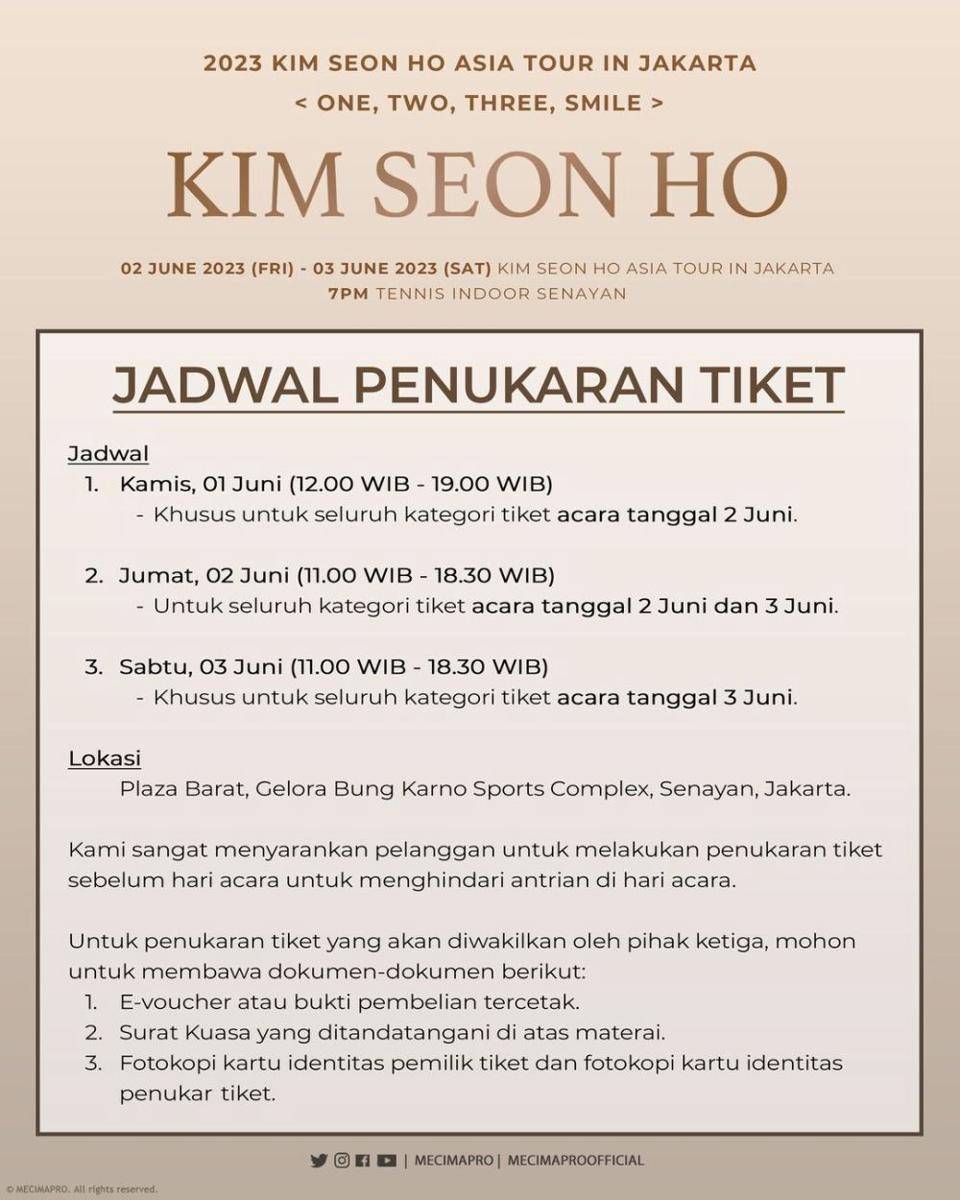 cara penukaran tiket fan meeting Kim Seon Ho di Jakarta (instagram.com/mecimapro)