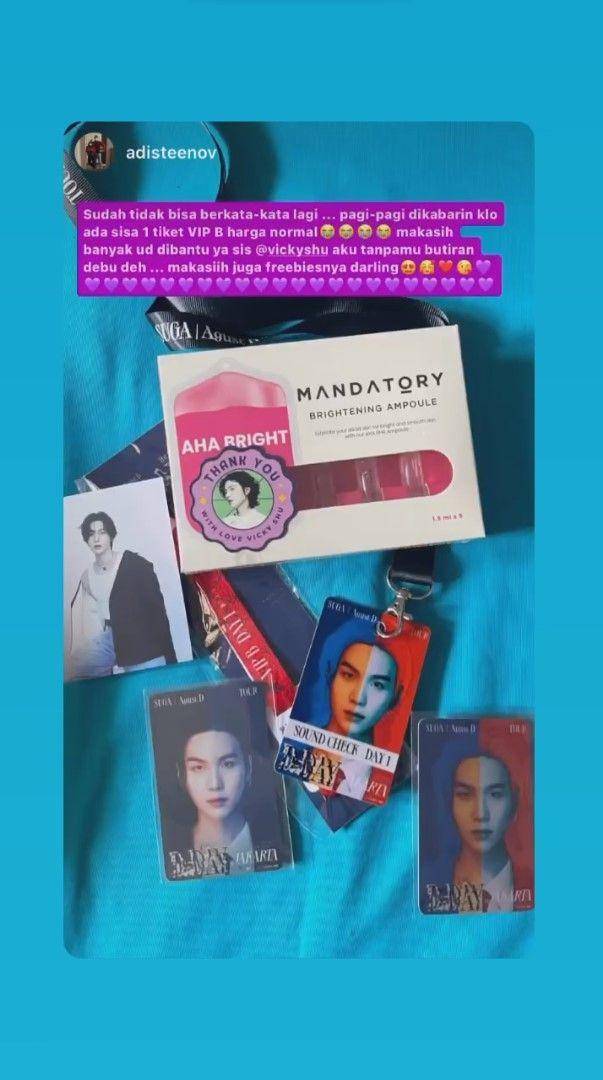 artis nonton konser Suga BTS day 1 (instagram.com/vickyshu)