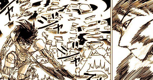 Accel mencincang habis para robot (Dok. http://galaxyheavyblow.web.fc2.com/One Punch Man Web Comic)