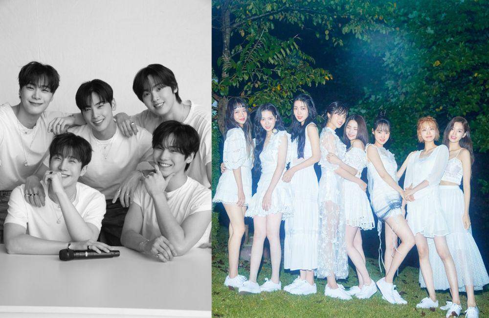 potret ASTRO (twitter.com/offclASTRO) | potret Weki Meki (twitter.com/fantagiomusic_)