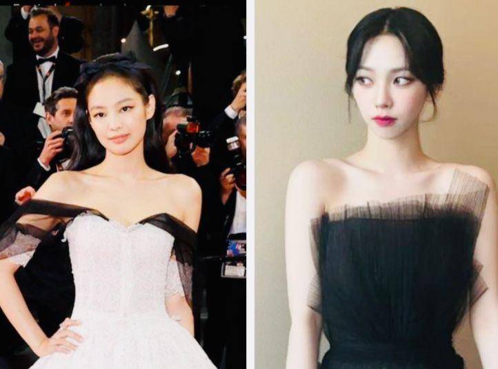 potret Jennie BLACKPINK dan Karina aespa (twitter.com/JNKRNFEED/)