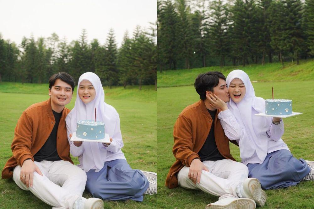 9 Potret Ulang Tahun Ke-29 Henny Rahman, Imut Pakai Baju SMA!