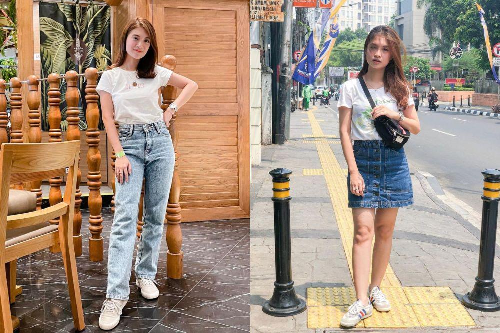 7 Ide Mix and Match Bawahan Jeans ala Vinessa Inez, Effortless