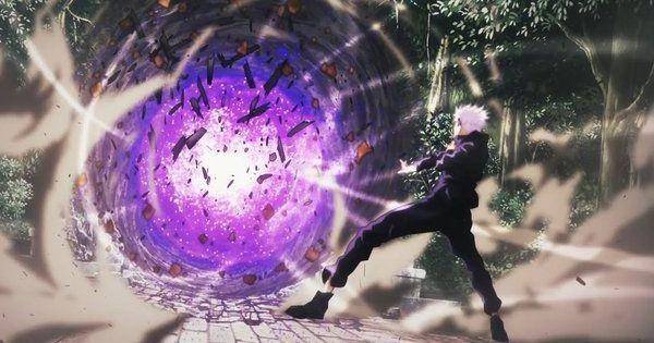 Gojo melepaskan Hollow Purple ke arah Hanami ( Dok. Mappa / Jujutsu Kaisen )