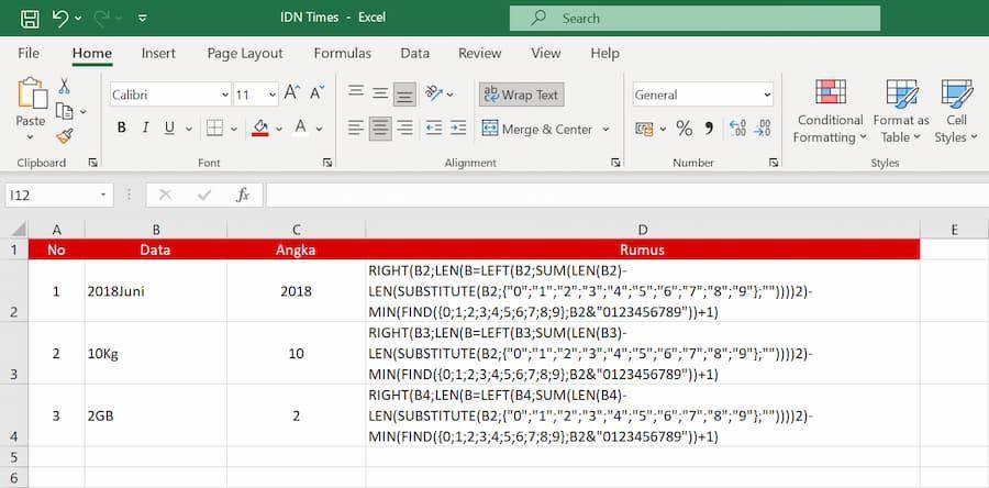 ilustrasi memisahkan angka di Excel (IDN Times/Laili)