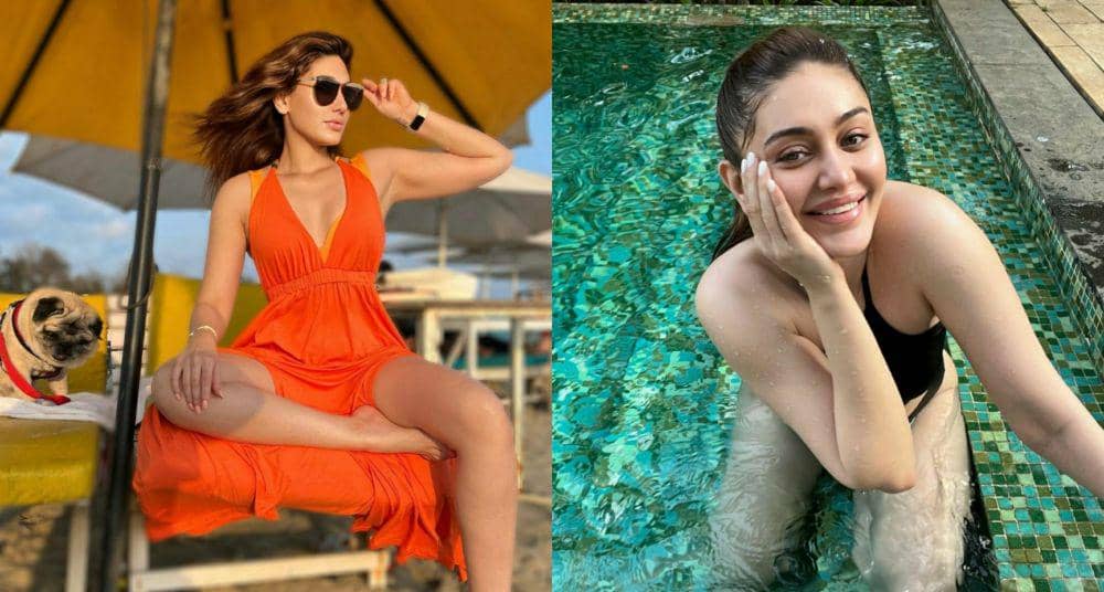 7 Potret Liburan Shefali Jariwala di Goa, Anjingnya Ikut