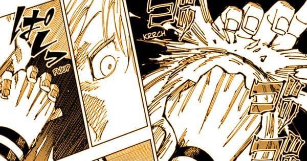 Gojo menon-aktifkan Infinity demi menangkap tangan Sukuna ( Dok. Shueisha / Jujutsu Kaisen )