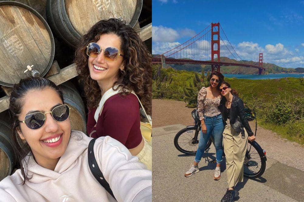 7 Potret Seru Taapsee Pannu di Amerika, Liburan Bareng Adik