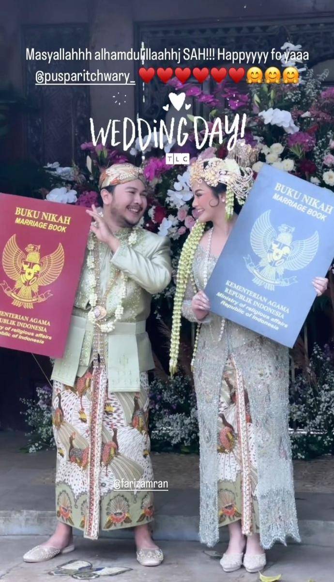 potret pernikahan Puspa Ritchwary dan Fariz Amran (instagram.com/masayuclara)
