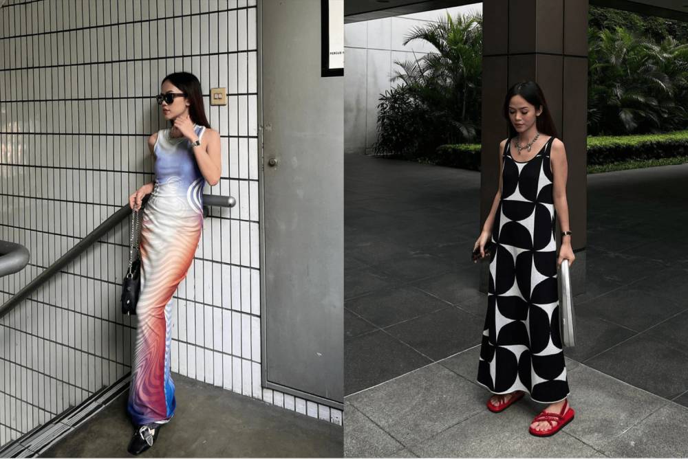 referensi outfit dengan maxi dress (instagram.com/oktarydevira)