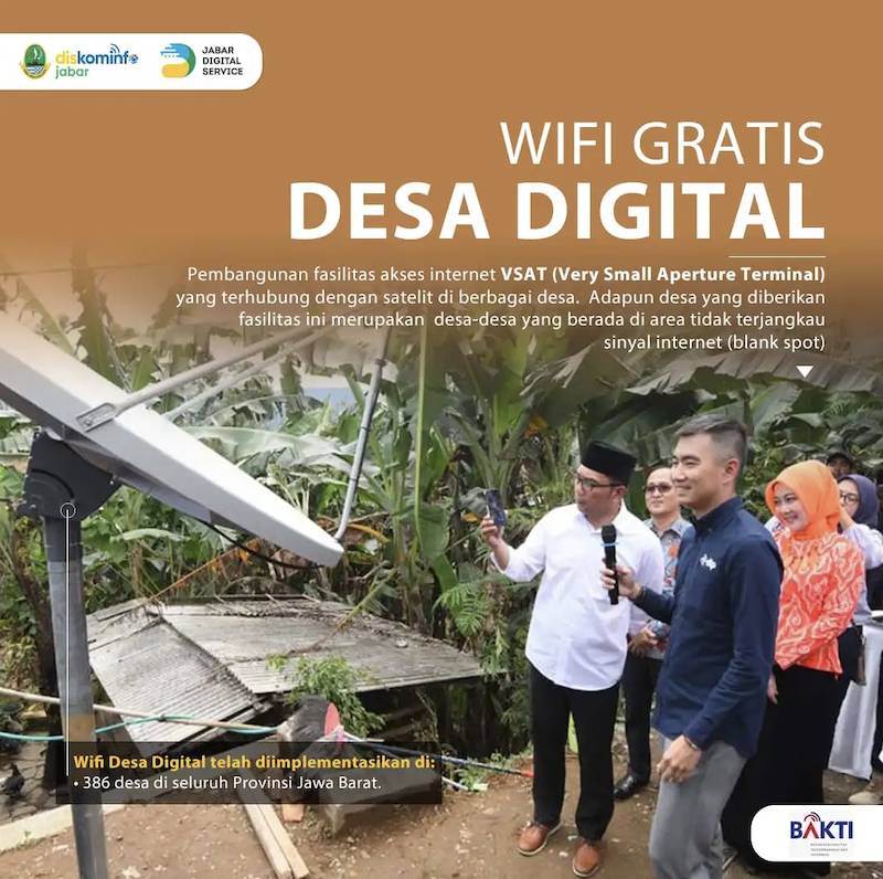 Gubernur Ridwan Kamil meresmikan pembangunan akses wifi ke 600 desa di Jawa Barat. (dok. Jabar Digital Service)