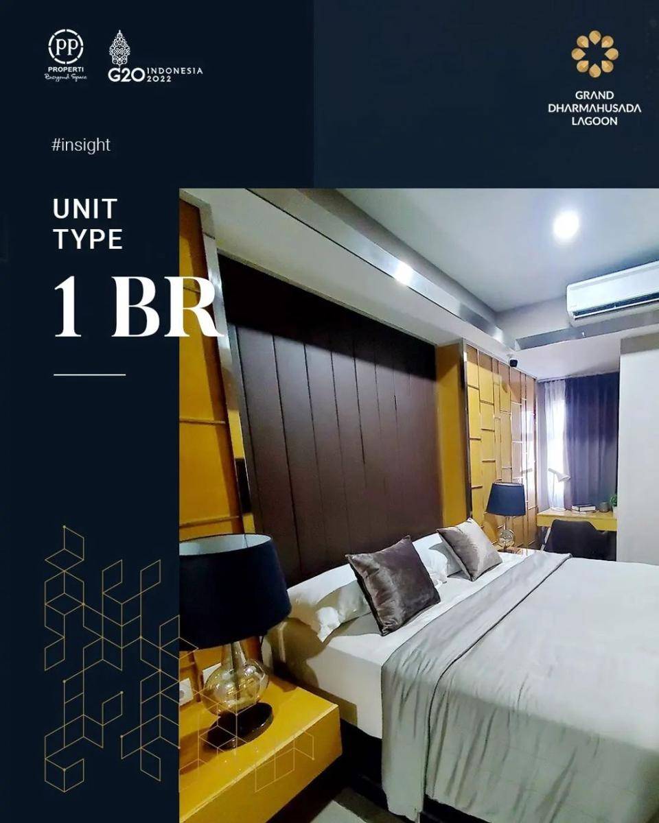 Contoh tipe 1BR. (Instagram.com/granddharmahusadalagoon)