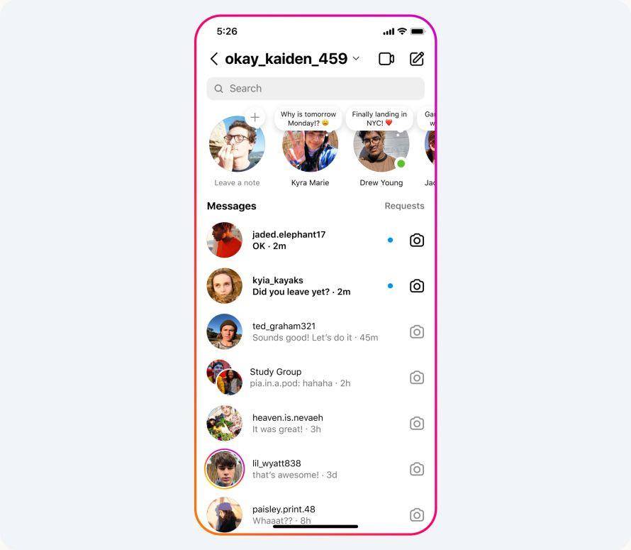 ilustrasi Instagram Notes (dok. Meta)