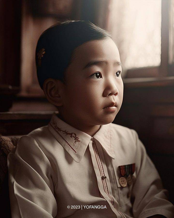 potret AI masa kecil Presiden Indonesia (instagram.com/yofangga)