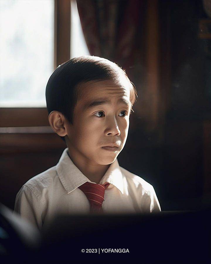 potret AI masa kecil Presiden Indonesia (instagram.com/yofangga)