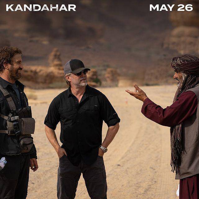 Ric Roman Waugh, Gerard Butler, dan Navid Nehgaban (instagram.com/kandaharmov)