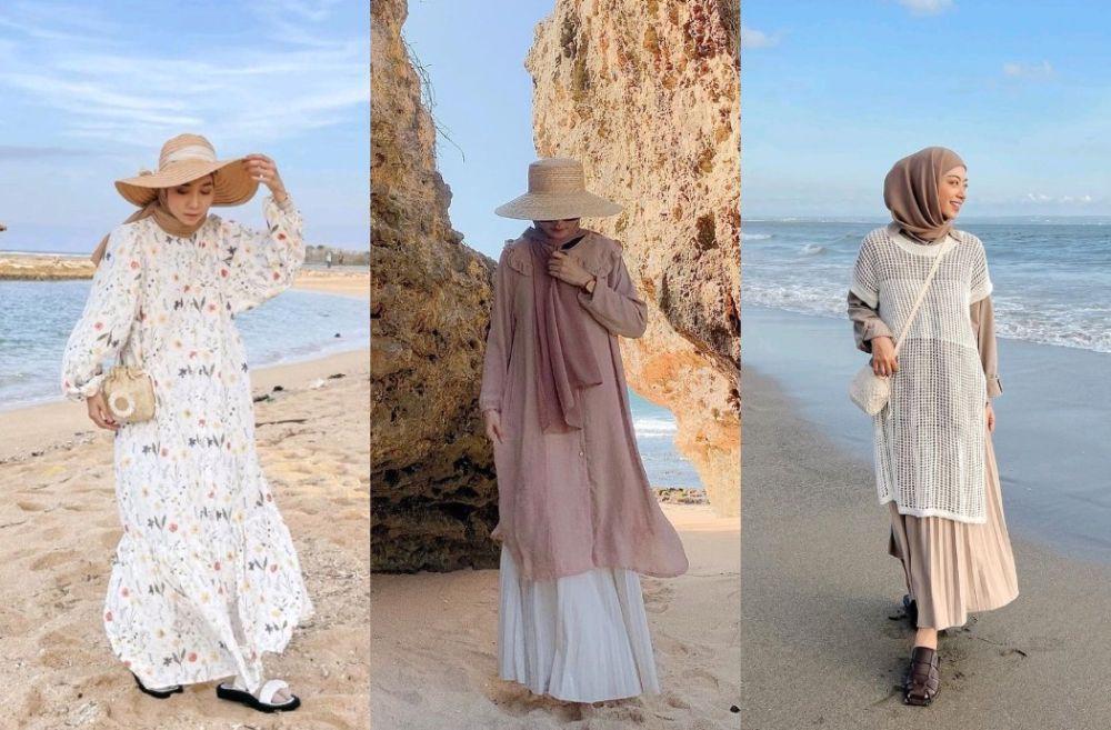 10 Inspirasi Summer Dress untuk Gaya Hijab Pantai, Tetap Santun!