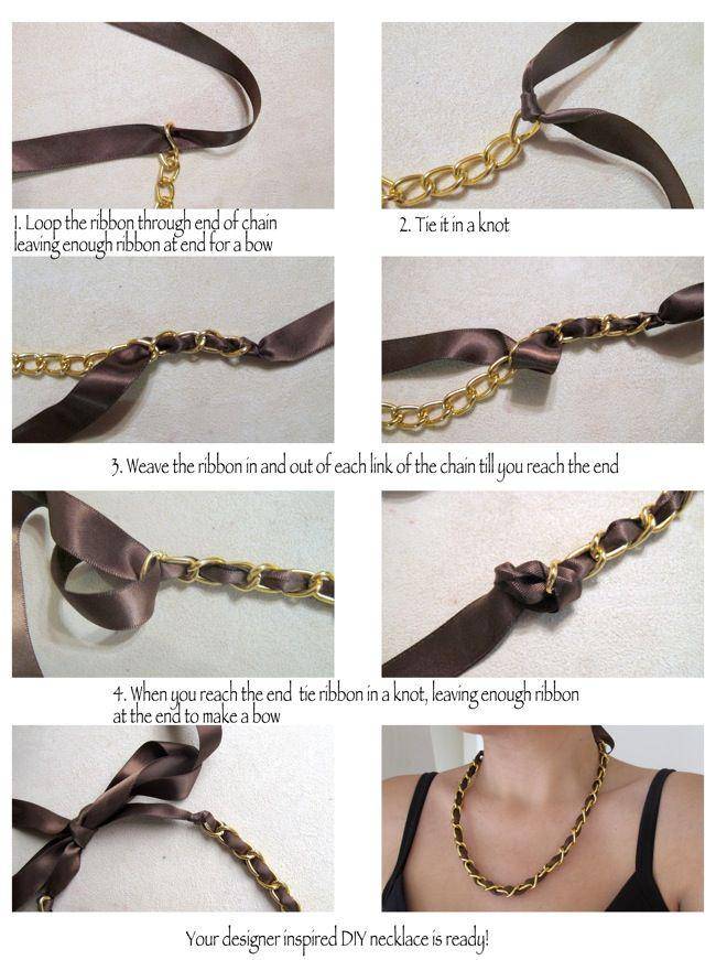 potret DIY kalung chain ribbon (k4craft.com/Lilit)