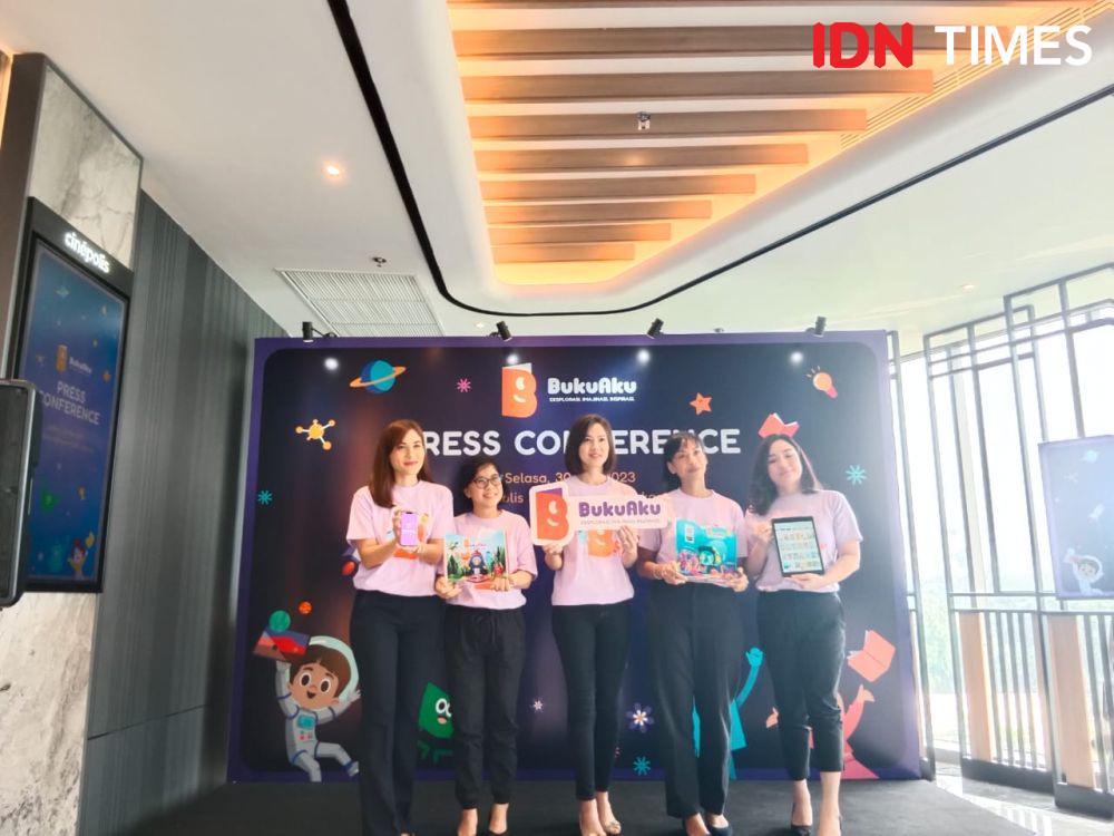 Press Conference Peluncuran Aplikasi Perpustakaan Digital 'BukuAku' di Cinepolis Senayan Park, Jakarta, pada Selasa (30/5/2023). IDN Times/Adyaning Raras