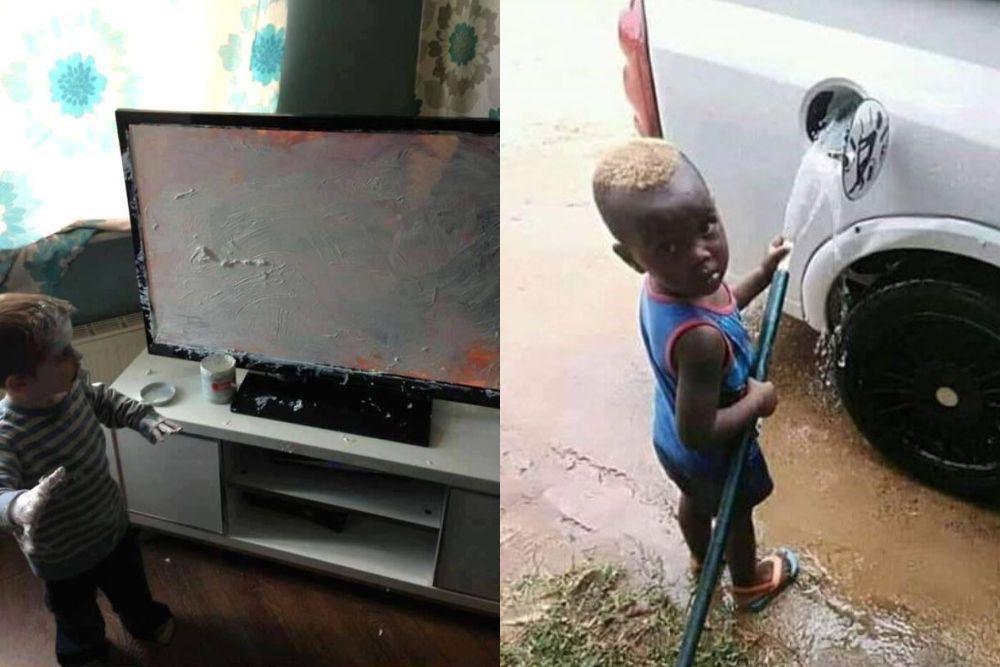 9 Potret Lucu Tingkah Anak Kecil, Bukti Mengasuh Anak Gak Gampang!