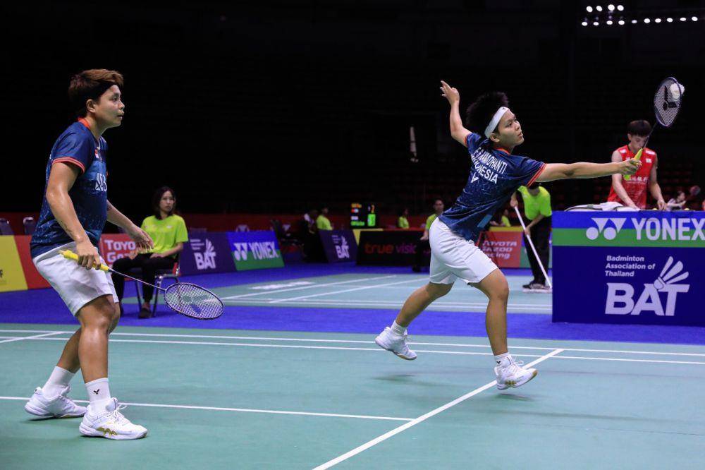 Apriyani Rahayu/Siti Fadia Silva Ramadhanti di Thailand Open 2023 (dok. PP PBSI)