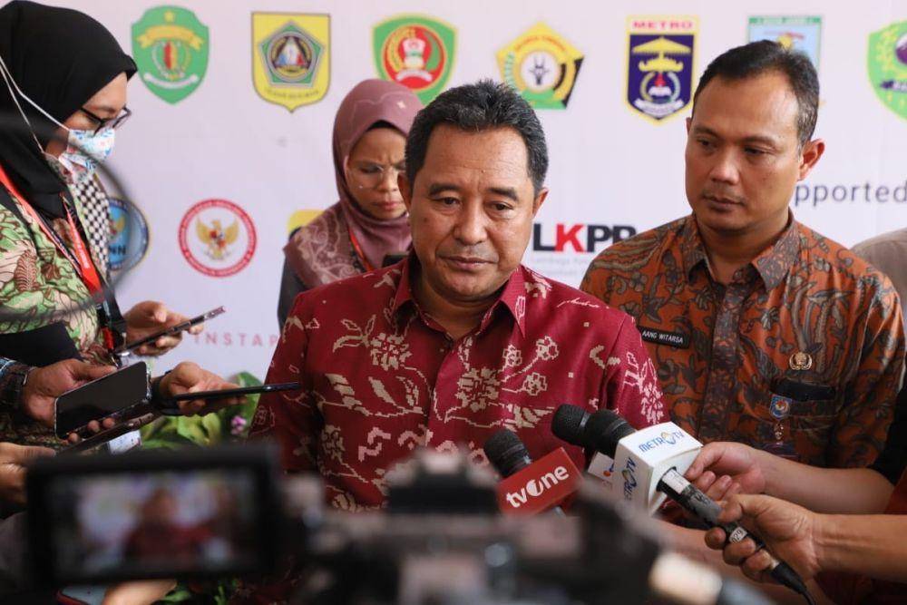 Direktur Jenderal (Dirjen) Politik dan Pemerintahan Umum (Polpum) Kementerian Dalam Negeri (Kemendagri) Bahtiar menjelaskan, digelarnya Indonesia Maju Expo & Forum 2023 merupakan salah satu ikhtiar Kemendagri dalam mendorong pemulihan ekonomi. (Dok. Kemendagri)