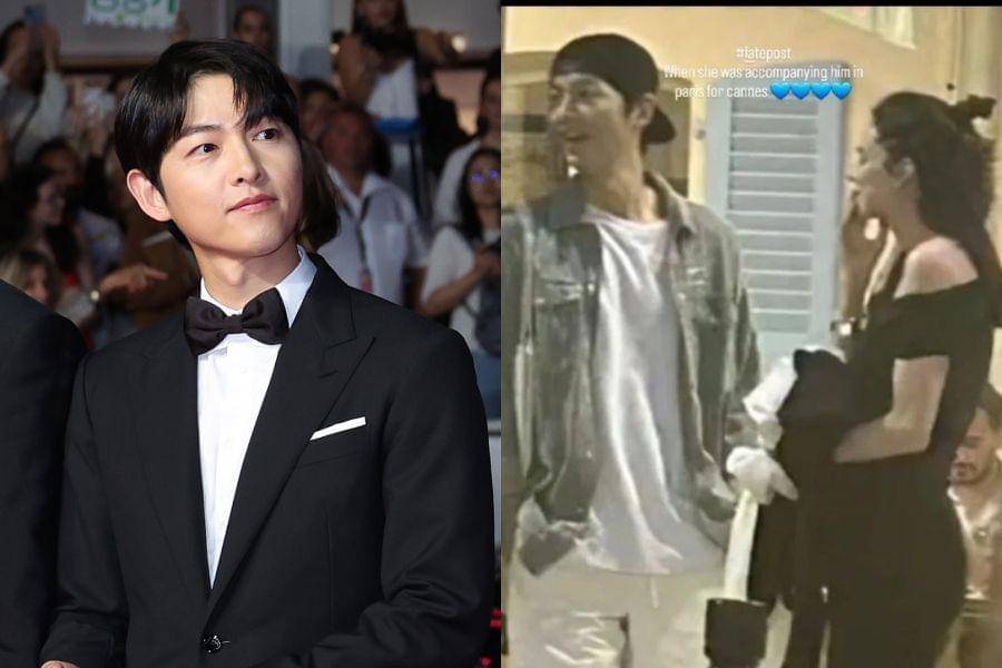Song Joong Ki dan Katy Louise Saunders di Cannes, 31 Mei 2023 (twitter.com/megabox_plusm | kbizoom.com)