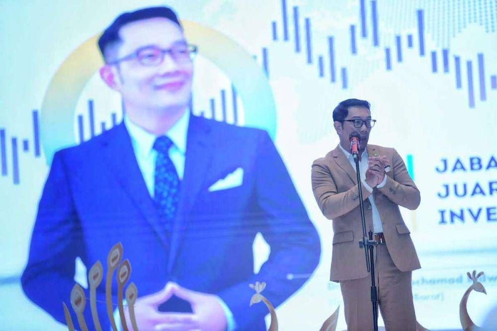 Gubernur Jabar Ridwan Kamil dalam Forum Investasi Jabar Semester 1 2023 di Trans Hotel Bandung (dok. jabarprov.go.id)