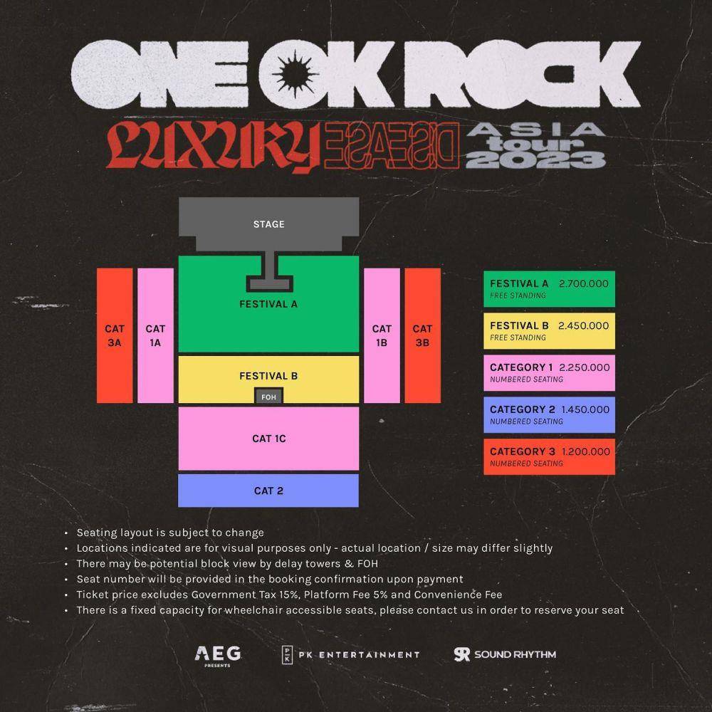 harga tiket konser ONE OK ROCK di Jakarta (instagram.com/pkentertainment.id)