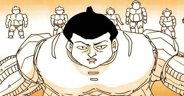 Raiden dan para pesumo siap bertarung (Dok. http://galaxyheavyblow.web.fc2.com/One Punch Man Web Comic)