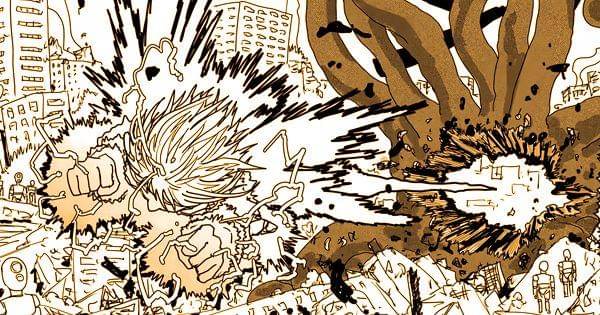 Webigaza membunuh monster  (Dok. http://galaxyheavyblow.web.fc2.com/One Punch Man Web Comic)