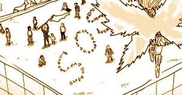 Webigaza menghampiri para penduduk  (Dok. http://galaxyheavyblow.web.fc2.com/One Punch Man Web Comic)