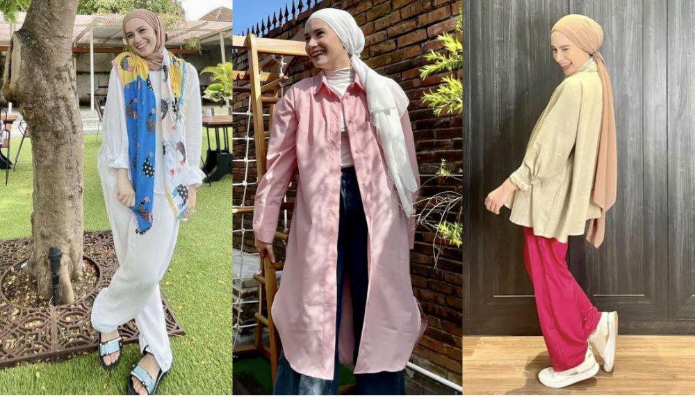 7 Inspirasi OOTD hijab ala Putri Anne, Gaya Playful hingga Edgy!