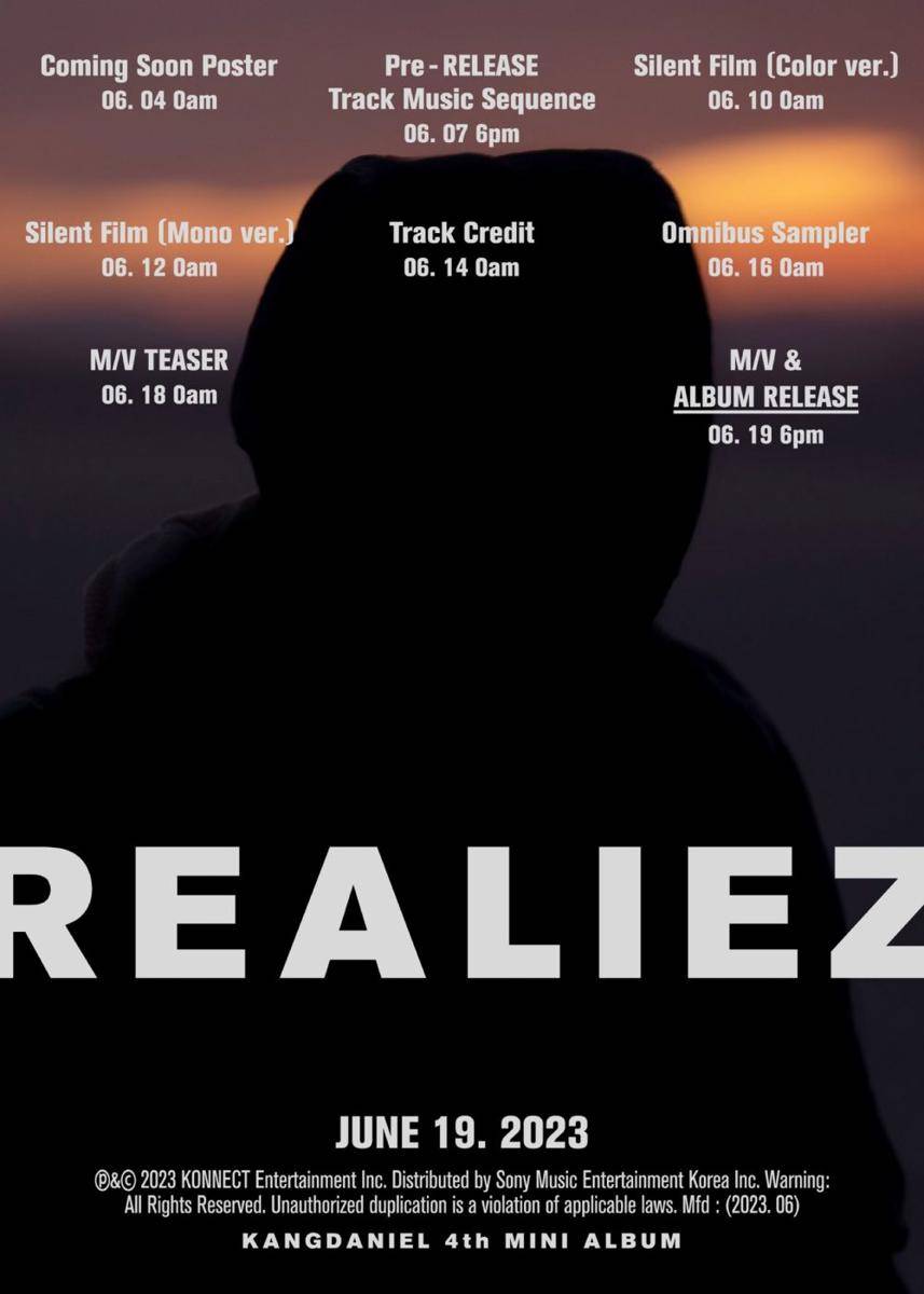 promotion calendar album REALIEZ (twitter.com/konnect_danielk)